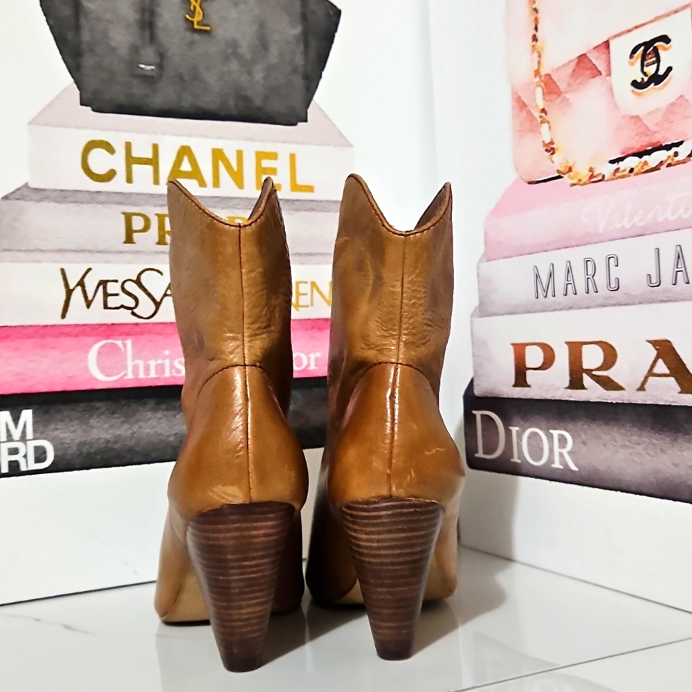 Vintage BCBGeneration Leather PeepToe Ankle Bootie - Picture 6 of 10
